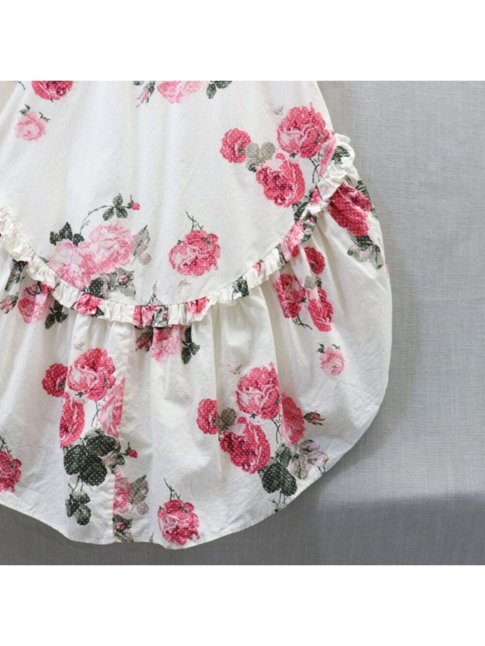 LoveShackFancy Firefly Dress Paradise Pink Floral Smocked Midi S/M Cotton V-Neck - Picture 6 of 16
